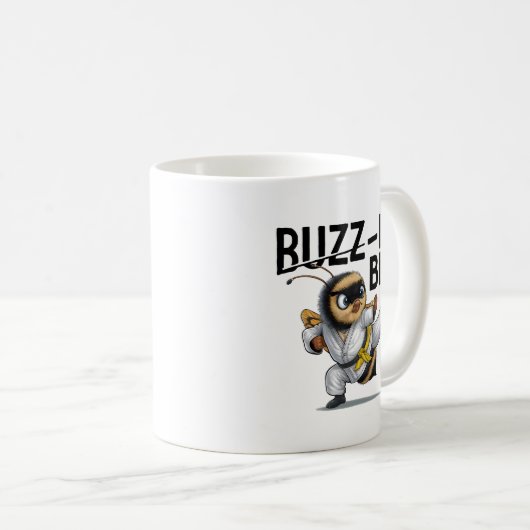 Funny Buzz-Fu Bee Martial Arts Kaffeetasse (VorderseiteRechts)