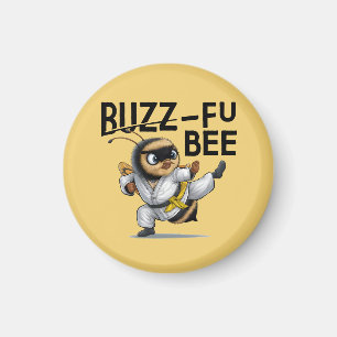 Funny Buzz-Fu Bee Martial Arts Magnet