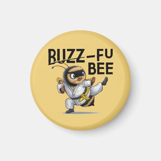 Funny Buzz-Fu Bee Martial Arts Magnet (Vorne)