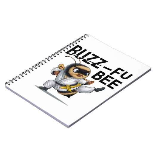 Funny Buzz-Fu Bee Martial Arts Notizblock (Linke Seite)