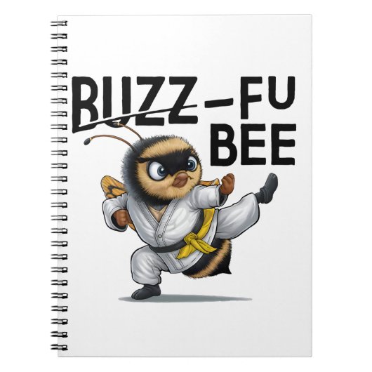 Funny Buzz-Fu Bee Martial Arts Notizblock (Vorderseite)