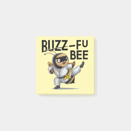 Funny Buzz-Fu Bee Martial Arts Post-it Notes Klebezettel (Vorderseite)
