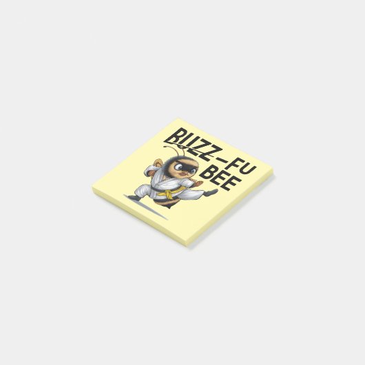 Funny Buzz-Fu Bee Martial Arts Post-it Notes Klebezettel (angewinkelt)