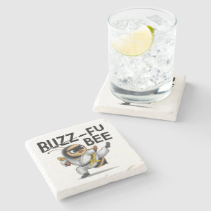 Funny Buzz-Fu Bee Martial Arts Steinuntersetzer
