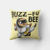 Funny Buzz-Fu Bee Martial Arts Throw Kissen (Rückseite)