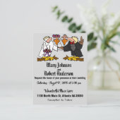 Funny Buzzard Braut und Groom Hochzeit Einladung (Stehend Vorderseite)
