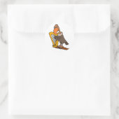 Funny Buzzard spielt Harfendesign Runder Aufkleber (Tasche)