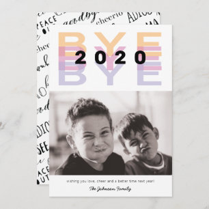 Funny "Bye 2020" Colorful Single Foto Feiertagskarte