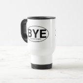 Funny BYE Euro Sticker Style Snarky Design Reisebecher (Vorderseite Links)