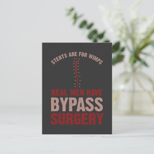 Funny Bypass Open Heart Operation Erholung Geschen Postkarte (Stehend Vorderseite)