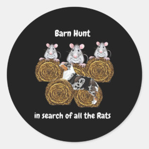 Funny Byrn Jagd - auf der Suche nach Ratten mit bl Runder Aufkleber
