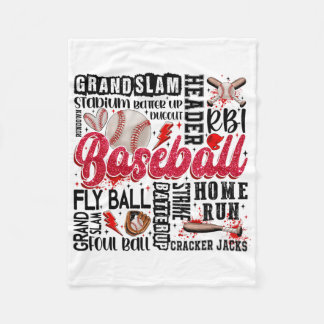 Funny Bysebyll Lover Heart Valentine Game Day Men  Fleecedecke