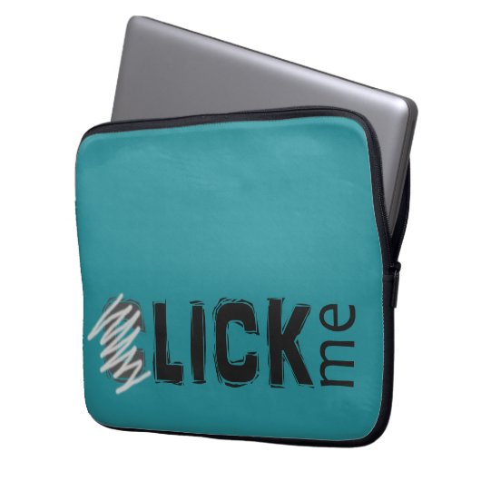 Funny (C)lick Me Ice Breakfast Dark Text Laptopschutzhülle (Vorderseite Links)