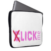 Funny (C)lick Me Ice Breakfast Pink mit Rotem Kreu Laptopschutzhülle (Vorne Rechts)