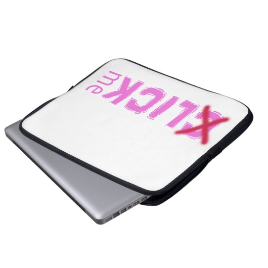 Funny (C)lick Me Ice Breakfast Pink mit Rotem Kreu Laptopschutzhülle (Vorne Knopf)