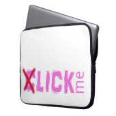 Funny (C)lick Me Ice Breakfast Pink mit Rotem Kreu Laptopschutzhülle (Vorderseite Links)