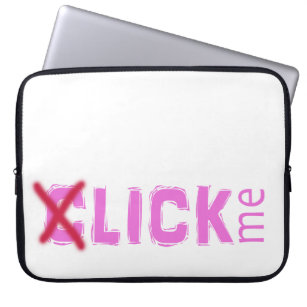 Funny (C)lick Me Ice Breakfast Pink mit Rotem Kreu Laptopschutzhülle