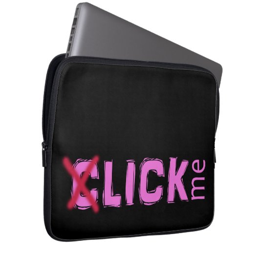 Funny (C)lick Me Ice Breakfast Pink mit Rotem Kreu Laptopschutzhülle (Vorne Rechts)