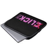 Funny (C)lick Me Ice Breakfast Pink mit Rotem Kreu Laptopschutzhülle (Vorne Knopf)