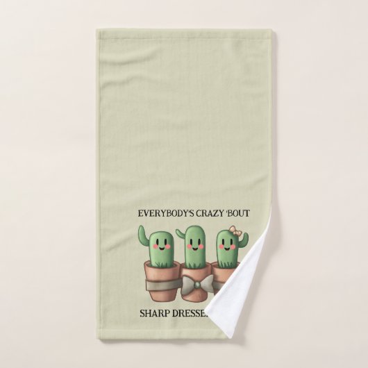 Funny Cacti Everybody's Crazy 'Bout Sharp ... Badhandtuch Set (Handtuch)