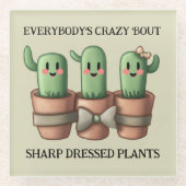 Funny Cacti Everybody's Crazy 'Bout Sharp ... Glasuntersetzer (Vorderseite)