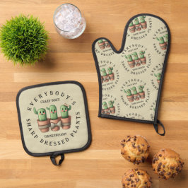Funny Cacti Everybody's Crazy 'Bout Sharp ... Ofenhandschuh & Topflappen-Set