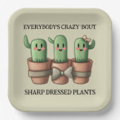 Funny Cacti Everybody's Crazy 'Bout Sharp ... Pappteller (Vorderseite)