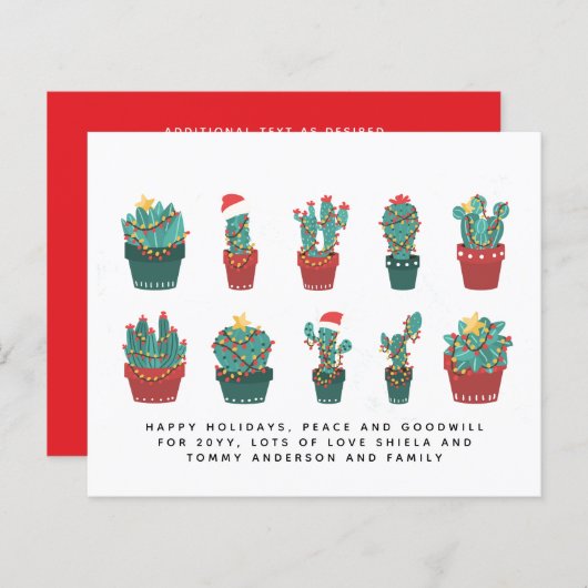 Funny Cacti Weihnachtskaktus Custom Annual Letter (Vorne/Hinten)