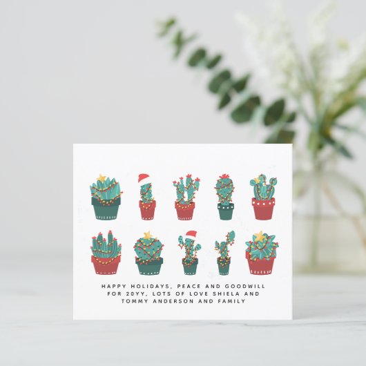 Funny Cacti Weihnachtskaktus Custom Annual Letter (Stehend Vorderseite)