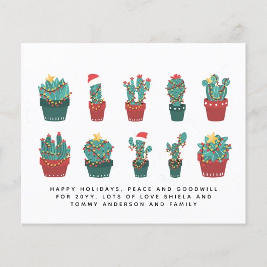 Funny Cacti Weihnachtskaktus Custom Annual Letter (Vorderseite)