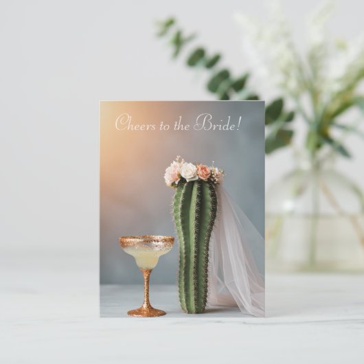 Funny Cactus Bride Postkarte (Stehend Vorderseite)