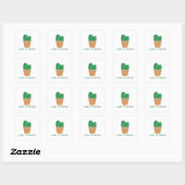 Funny cactus Cartoon Illustration Spaß Quadratischer Aufkleber (Blatt)