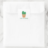 Funny cactus Cartoon Illustration Spaß Quadratischer Aufkleber (Tasche)