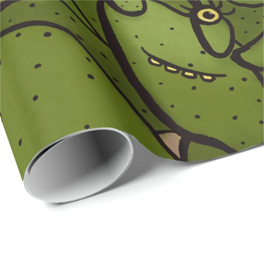 Funny Cactus Character Niedlich sukkulent Characte Geschenkpapier (Rolleneckpunkt)