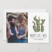 Funny Cactus Christmas Holiday Foto Feiertagskarte (Vorderseite)