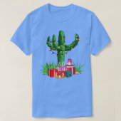 Funny Cactus Christmas Lights Tree Family Matching T-Shirt (Design vorne)