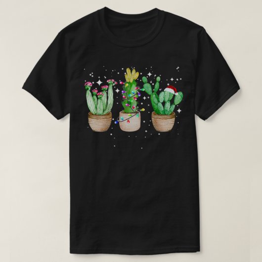 Funny Cactus Christmas Pajama T-Shirt (Design vorne)