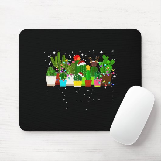 Funny Cactus Christmas Tree Mousepad (Mit Mouse)
