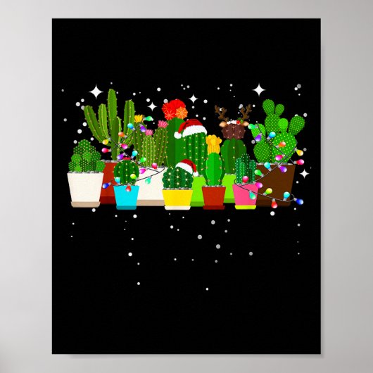 Funny Cactus Christmas Tree Poster (Vorne)