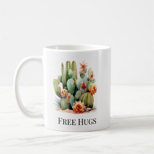 Funny Cactus Free Hugs Garden House Pflanze Pots Kaffeetasse (Links)