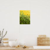 Funny Cactus Green Yellow Succulent Poster (Küche)