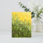 Funny Cactus Green Yellow Succulent Postkarte (Stehend Vorderseite)