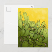 Funny Cactus Green Yellow Succulent Postkarte (Vorne/Hinten)