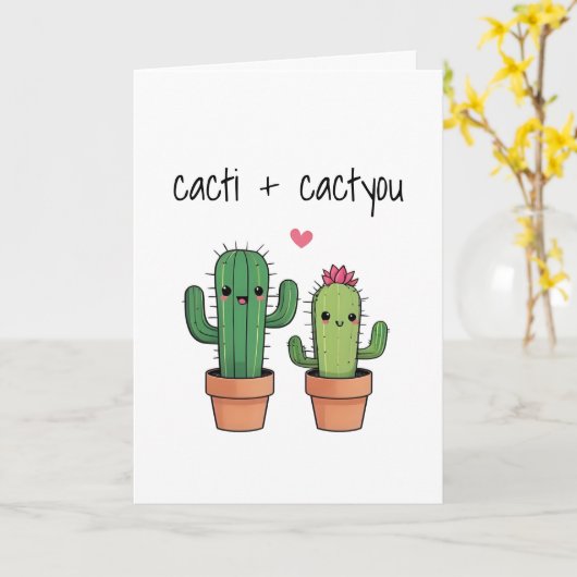 Funny Cactus Greeting Card Karte (Gelbe Blume)
