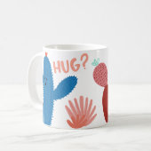 Funny Cactus Hugs Tasse (Vorderseite Links)