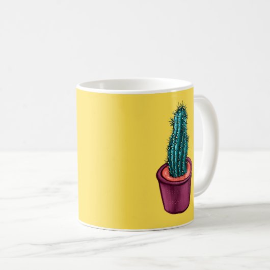 Funny Cactus in pot komischen Trippy Psychedelic Kaffeetasse (VorderseiteRechts)