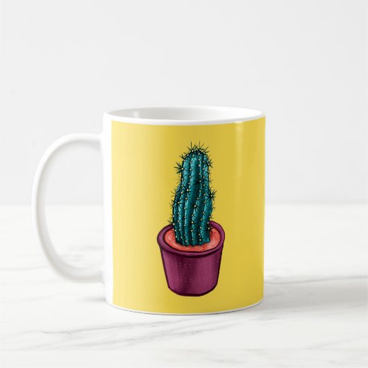 Funny Cactus in pot komischen Trippy Psychedelic Kaffeetasse (Links)