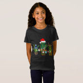 Funny Cactus Lights Weihnachtsmannmütze Sweater Xm T-Shirt (Vorne ganz)
