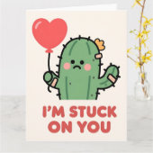 Funny Cactus Love Pun Valentine Card Karte (Gelbe Blume)