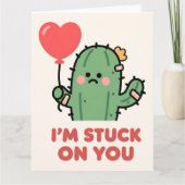 Funny Cactus Love Pun Valentine Card Karte (Vorderseite)